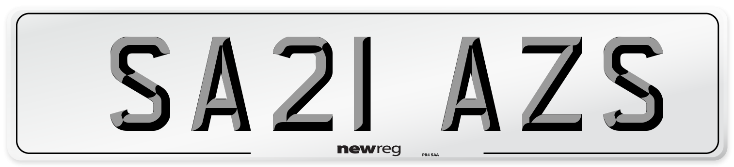 SA21 AZS Number Plate from New Reg